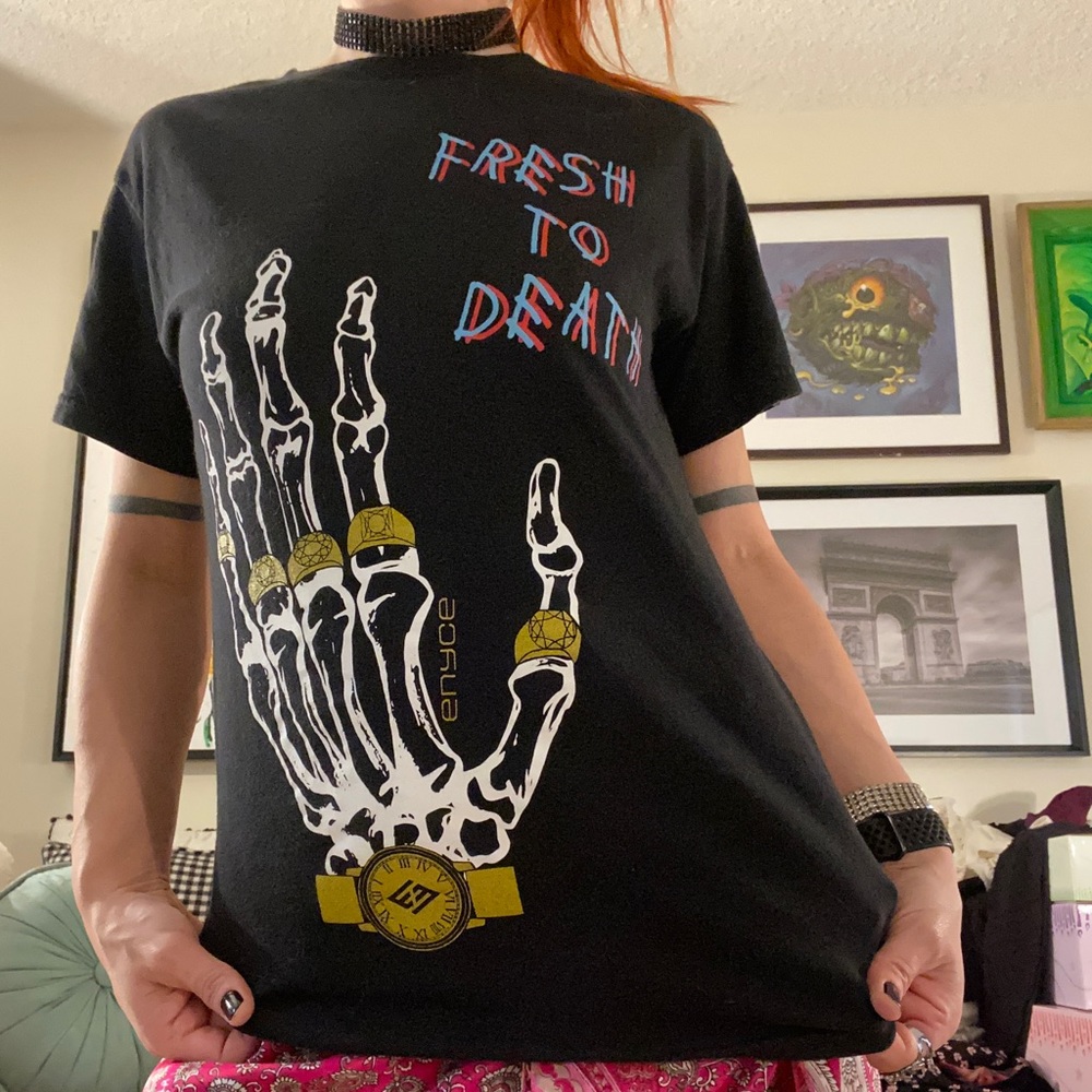 vintage enyce “fresh to death” tee / size small